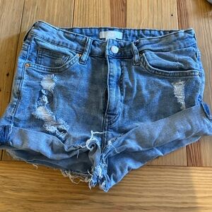 H&M Light Blue Distressed Jean Shorts